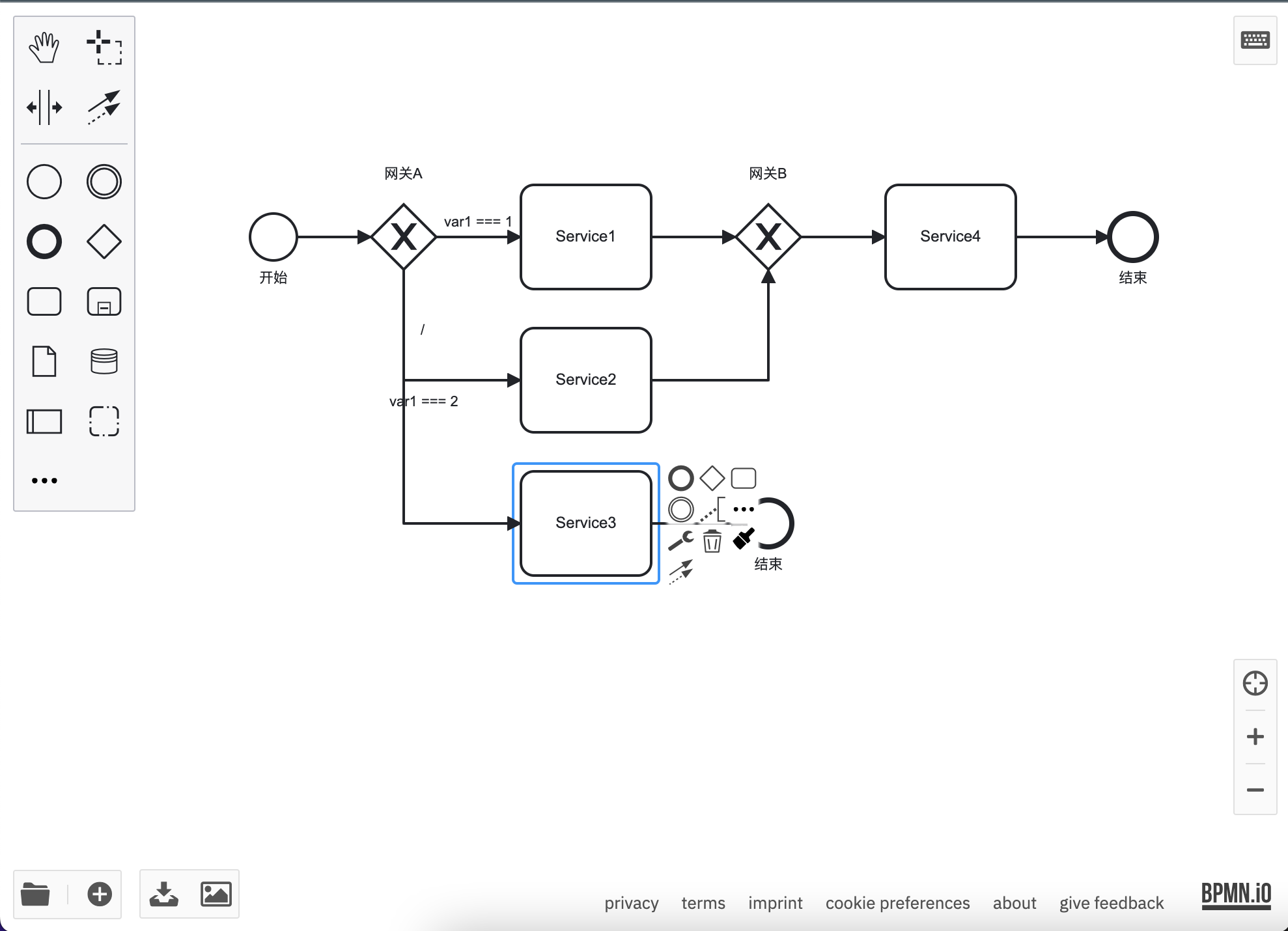 bpmn.js 基本操作界面